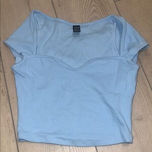 SHEIN Light Blue Crop Top